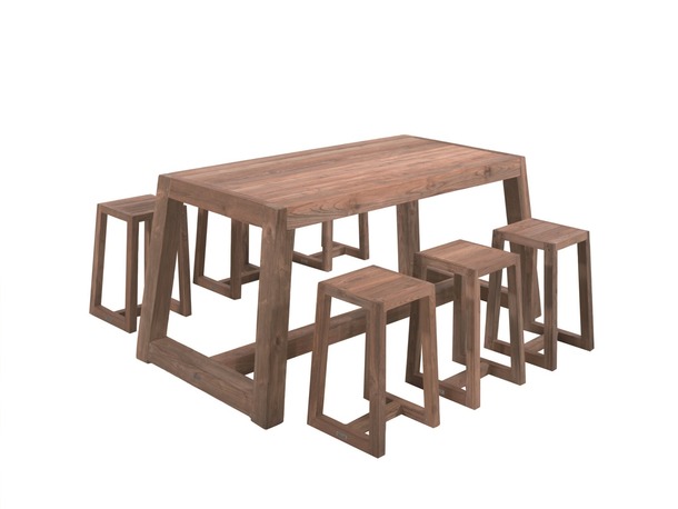 Gescova halfhoge tafel Hermosa in gerecycleerd teak - 0